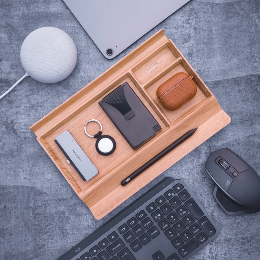 Teak Desk Organizer Tray